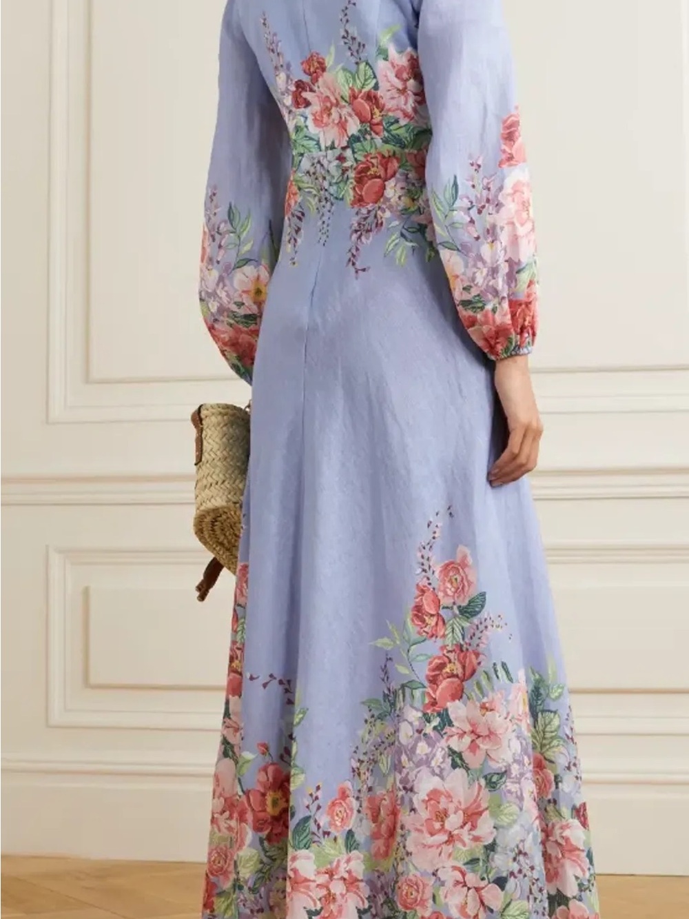 Zimmermann bellitude Powder Blue Floral Long Sleeve Maxi Dress - Picture 4 of 6